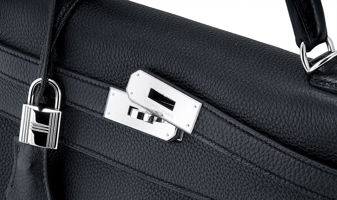 Kelly 32 Black Togo Retourne