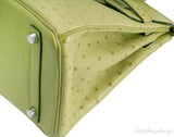 Birkin 30 Ostrich Vert Anis*