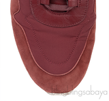 Loro Piana Maroon Nylon and Brown Suede Sneakers