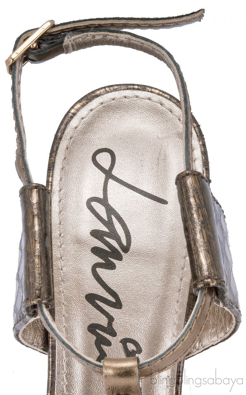 Snake Effect Leather Sandals