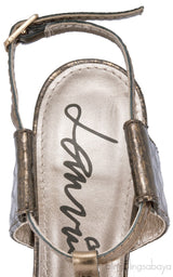 Snake Effect Leather Sandals