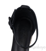 Hermes Black Elda Espadrille in Calfskin