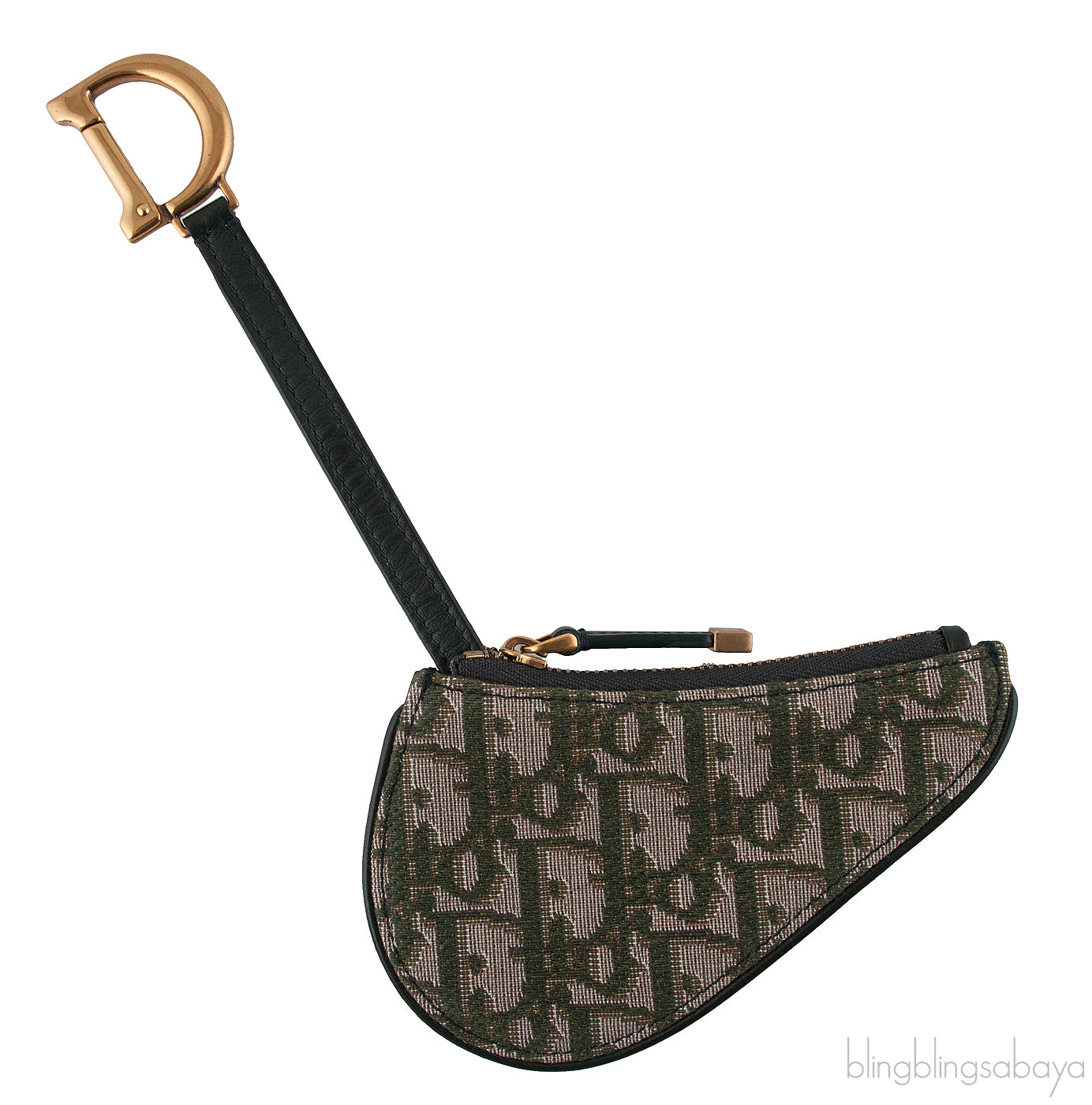 Oblique Green Saddle Purse