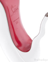 Jolly White Patent Squiggle Heel