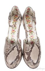 Gucci Natural Python Slingback Heels