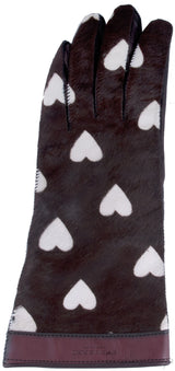 Jenny Heartprinted Calf Hair Gloves