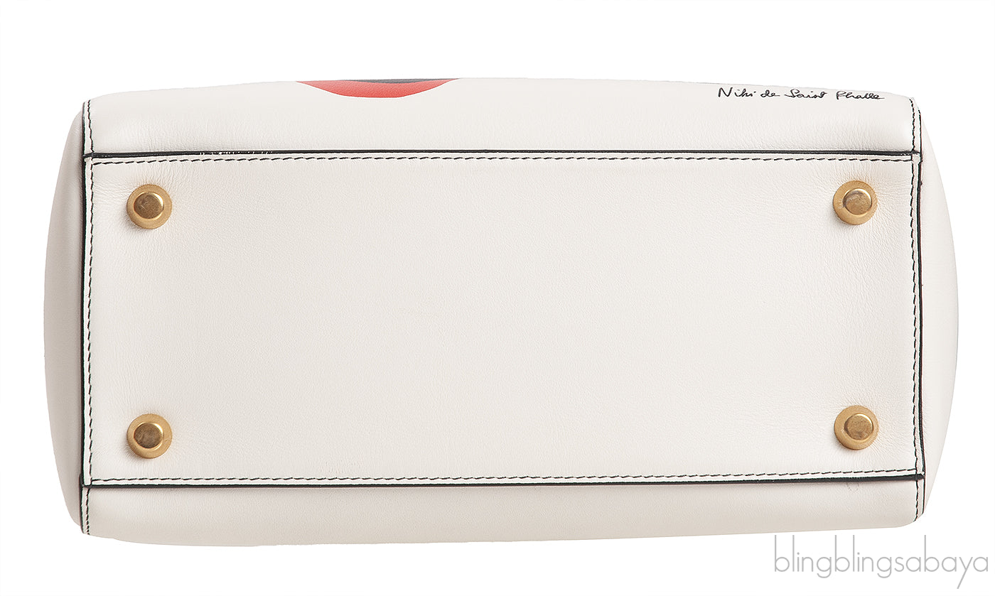 Off-White Lady Dior Calfskin Niki De Saint Phalle Love Medium Supple Bag