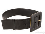 Black Patent Wide Buckle Belt