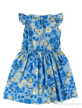 Blue Floral Print Kids Dress