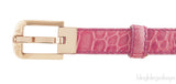 Crocodile Print Pink Leather Belt