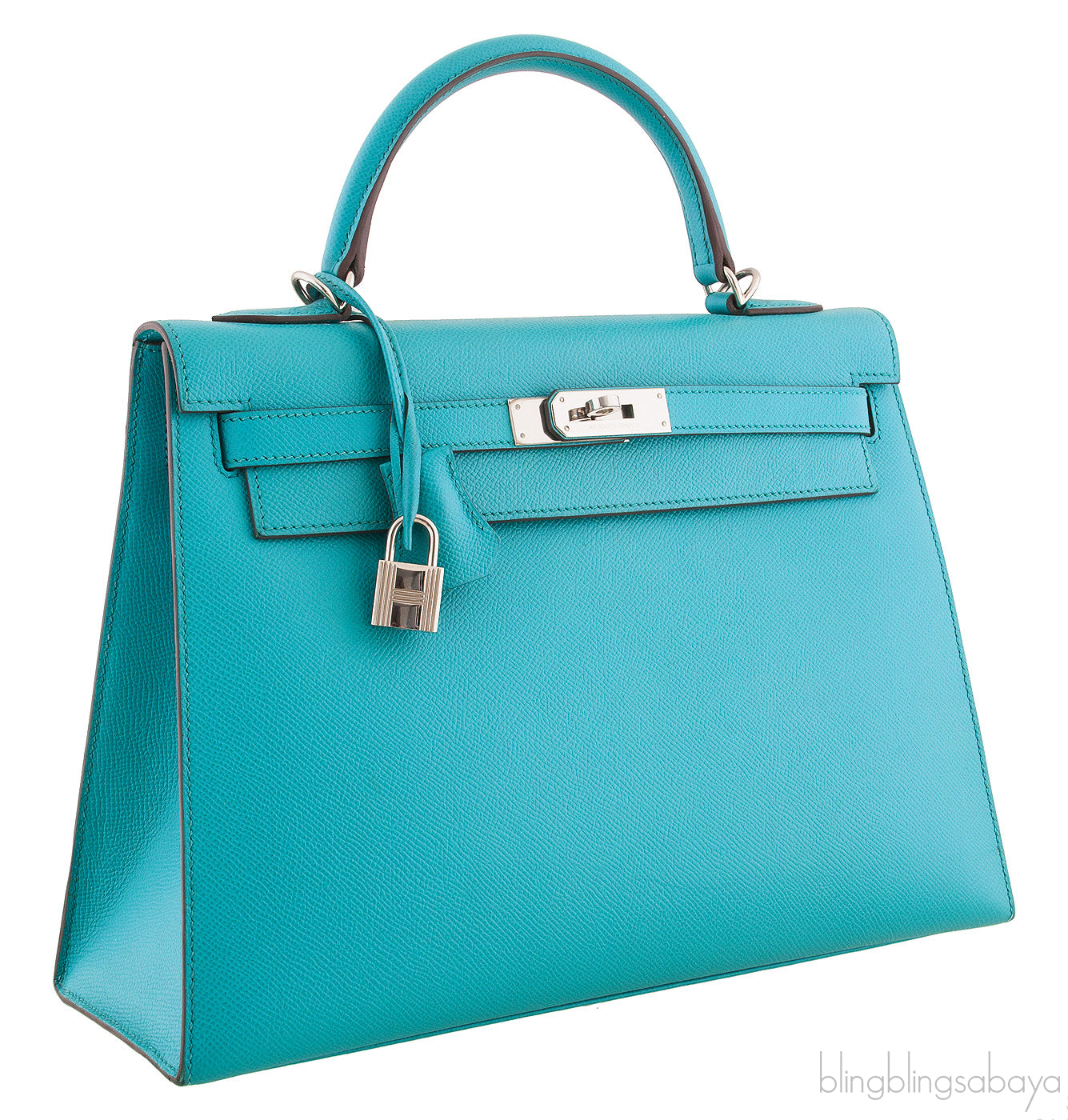 Kelly 32 Bleu Paon Sellier PHW