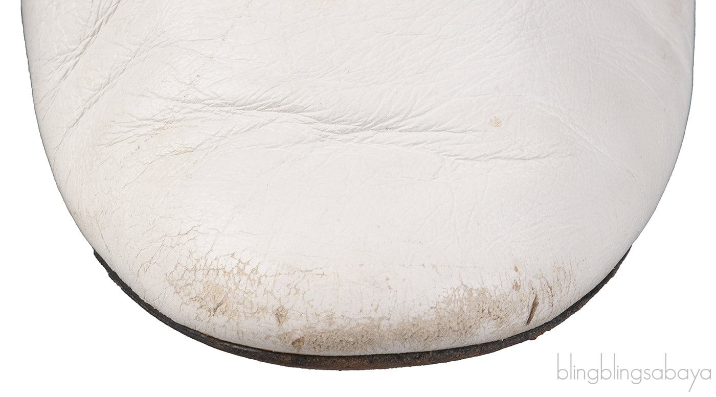 White Bedford Fur Trim Mules