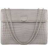 Grey Cornelia Lunch Box Crocodile Bag