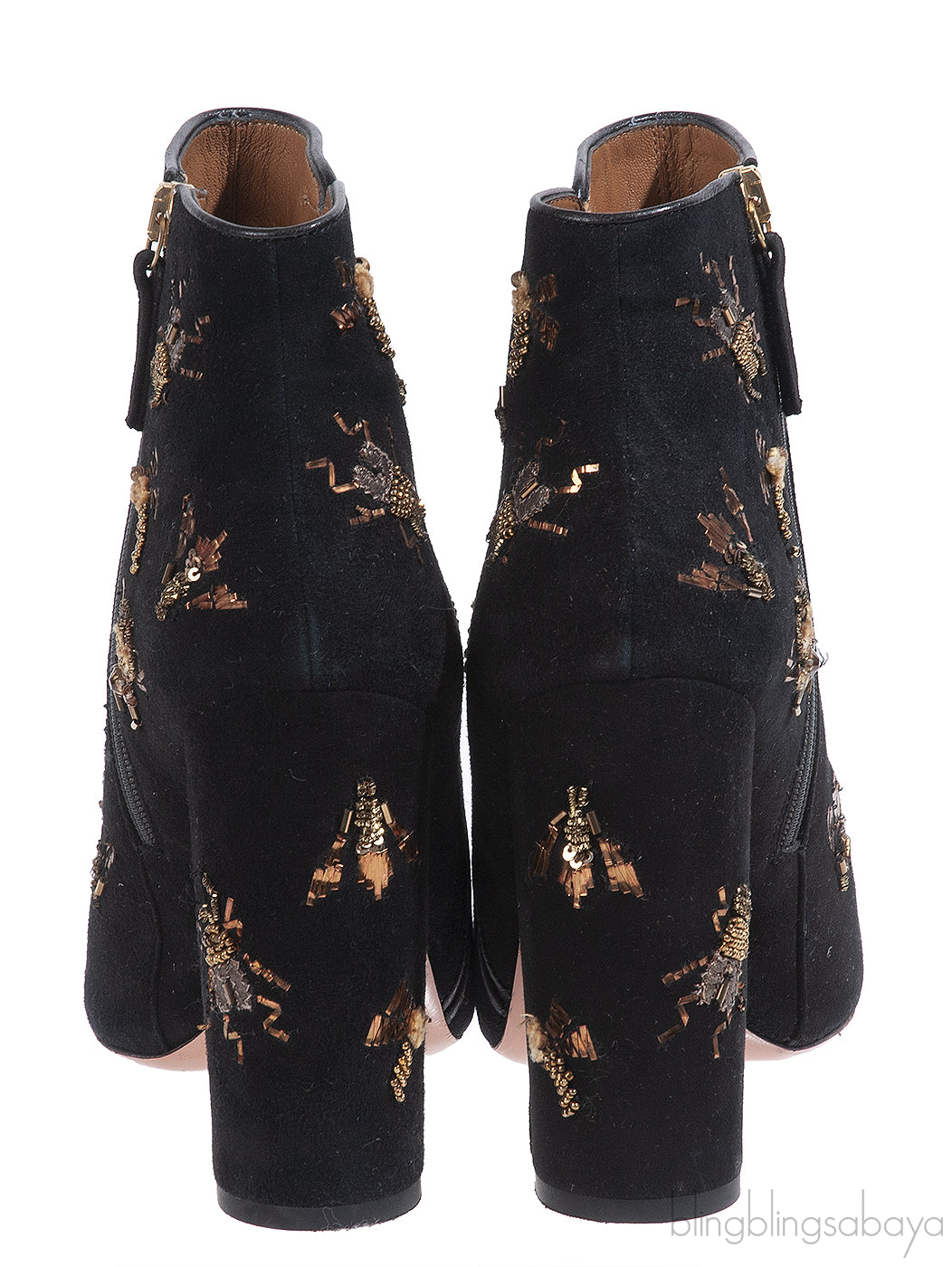 Aquazzura Fauna Insect Embellished Ankle Boots