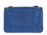 Chanel Classic Blue Python Jumbo Flap Bag