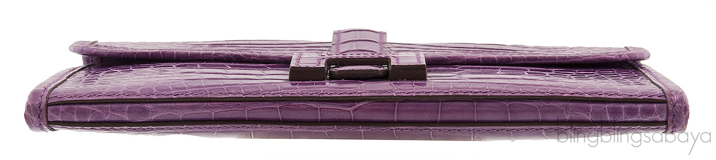 Crocodile Jige Elan Mini Clutch Violet