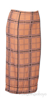 Checkered Printed Stretch Skirt