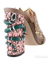 Leaf Gold Serpent Heel Slide Mule