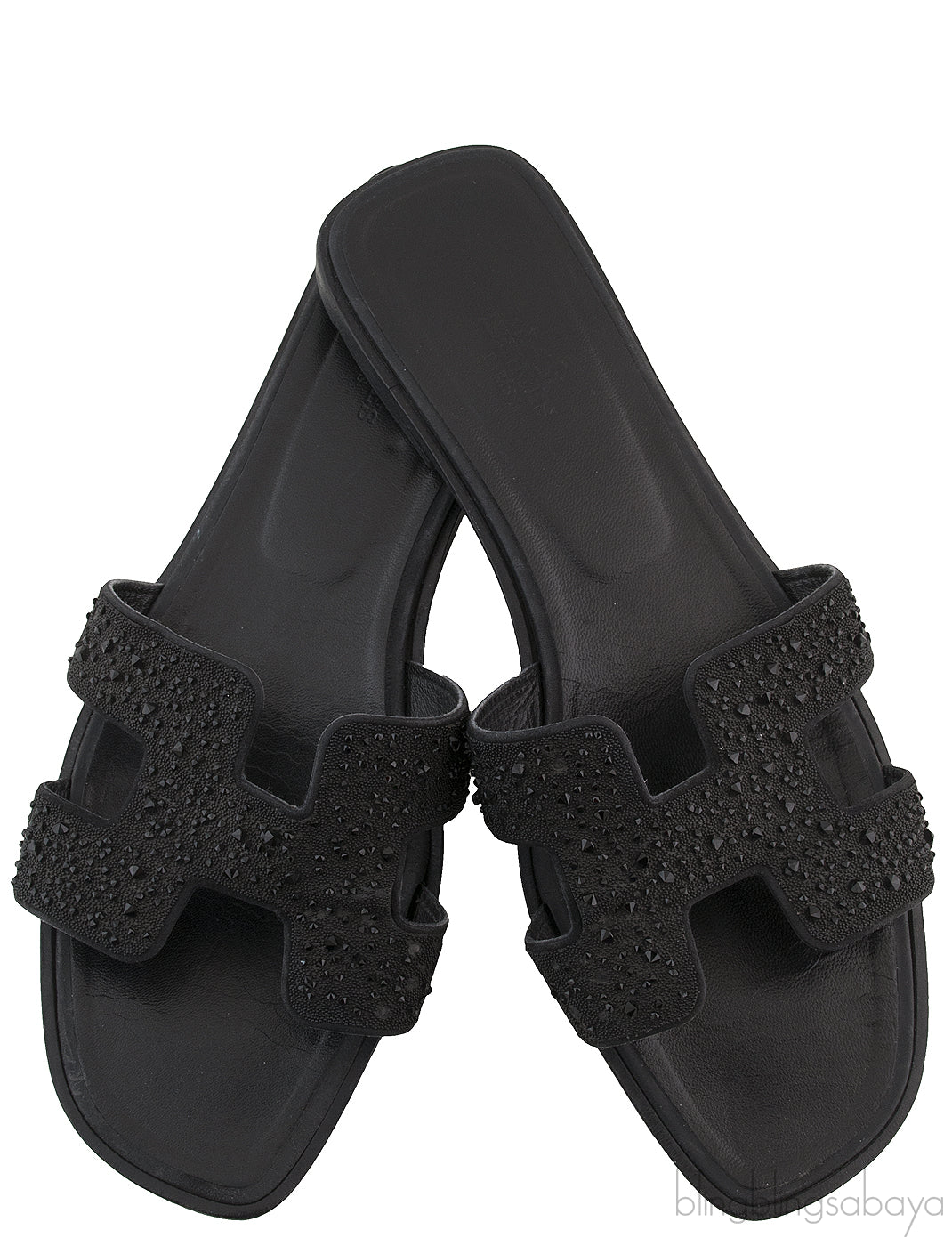 Black Oran Strass Sandals