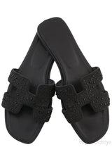 Black Oran Strass Sandals