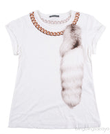Chain & Charm Print White T-shirt