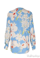 Light Blue Floral Print Shirt