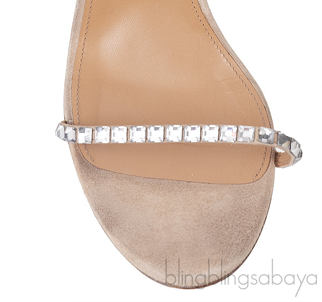 Crystal Embellished Suede Slingback