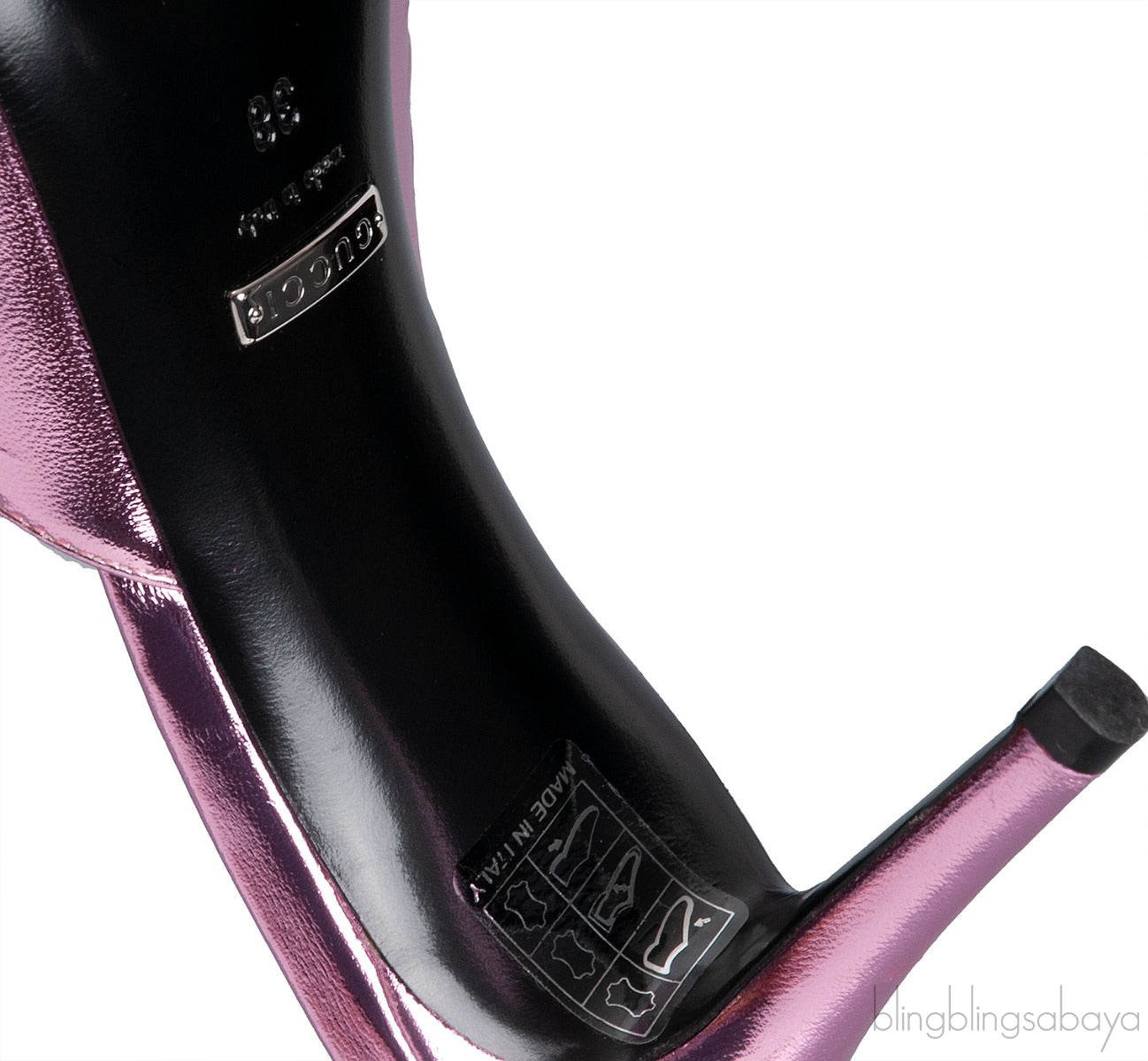Gucci Criss-cross Metallic Pink Sandals