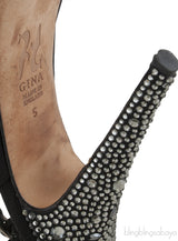 Black Slingback Peep Toe Sandals