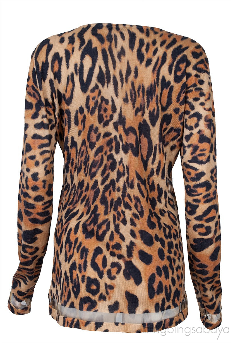 Leopard Print Knit Cardigan