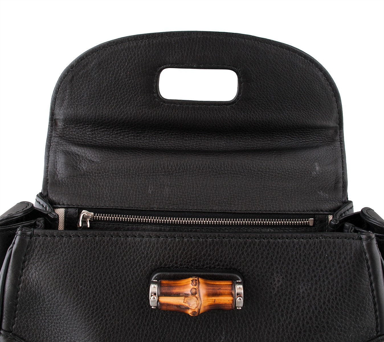 Black Bamboo Top Handle Bag