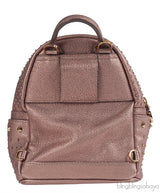 Metallic Leather Studded Mini Backpack