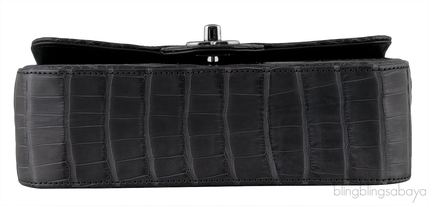 Dark Grey Crocodile Mini Bag