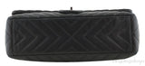 Black Chevron Maxi Flap Bag