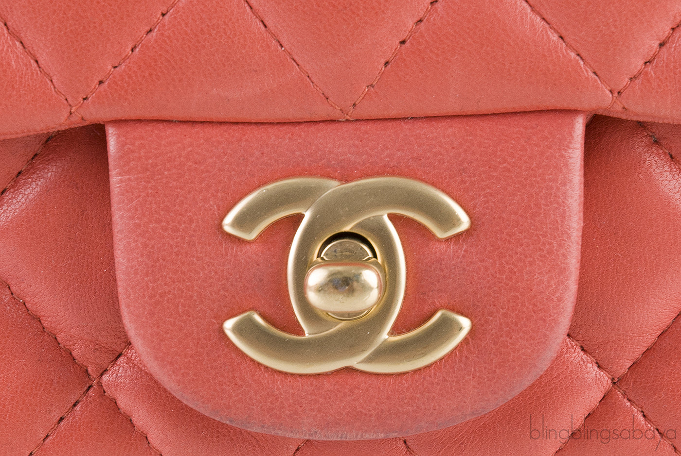 Coral Quilted Mini Flap Bag