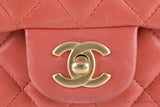 Coral Quilted Mini Flap Bag
