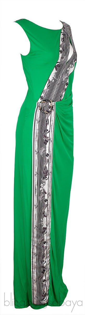 Green Sleeveless Printed Dress