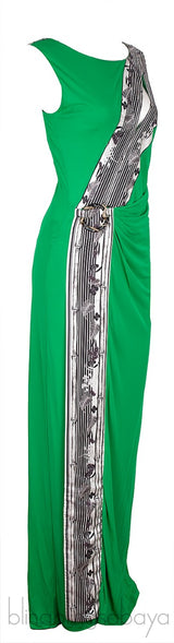 Green Sleeveless Printed Dress