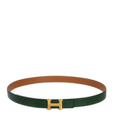 Hermes Vintage H Constance Gold Green Lizard 18 mm Belt