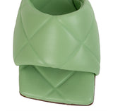 Bottega Veneta Mint Green Nappa Quilted Lido Mule Sandals 38