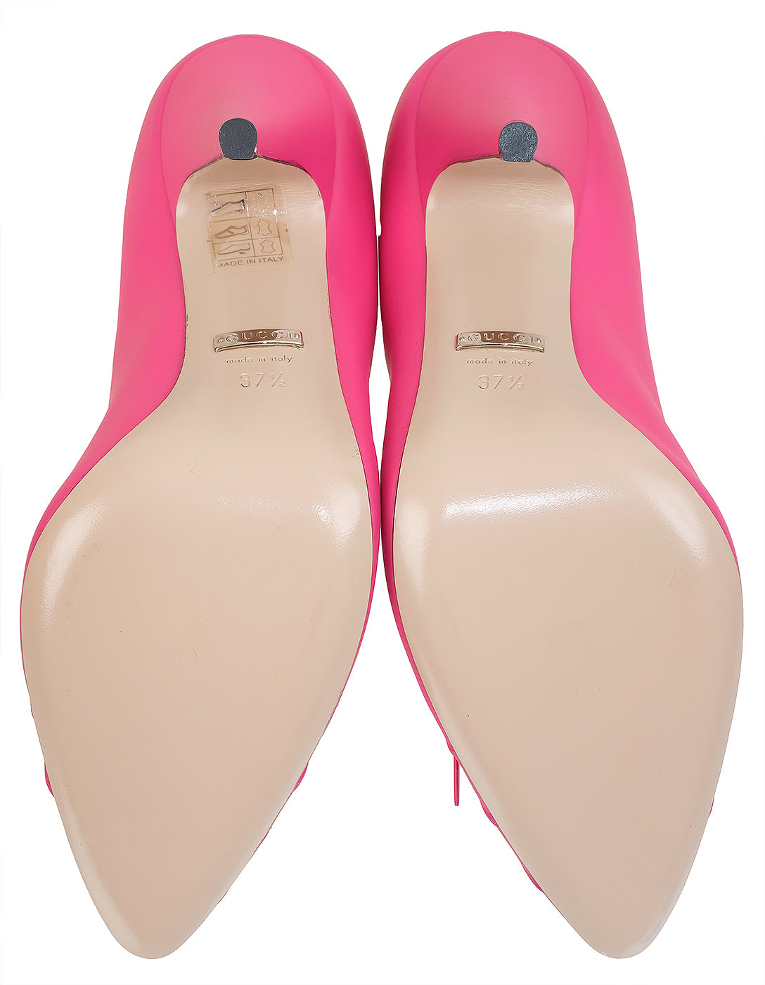 Gucci Bright Fuchsia Nappa Leather Decollete Bow Pumps 37.5