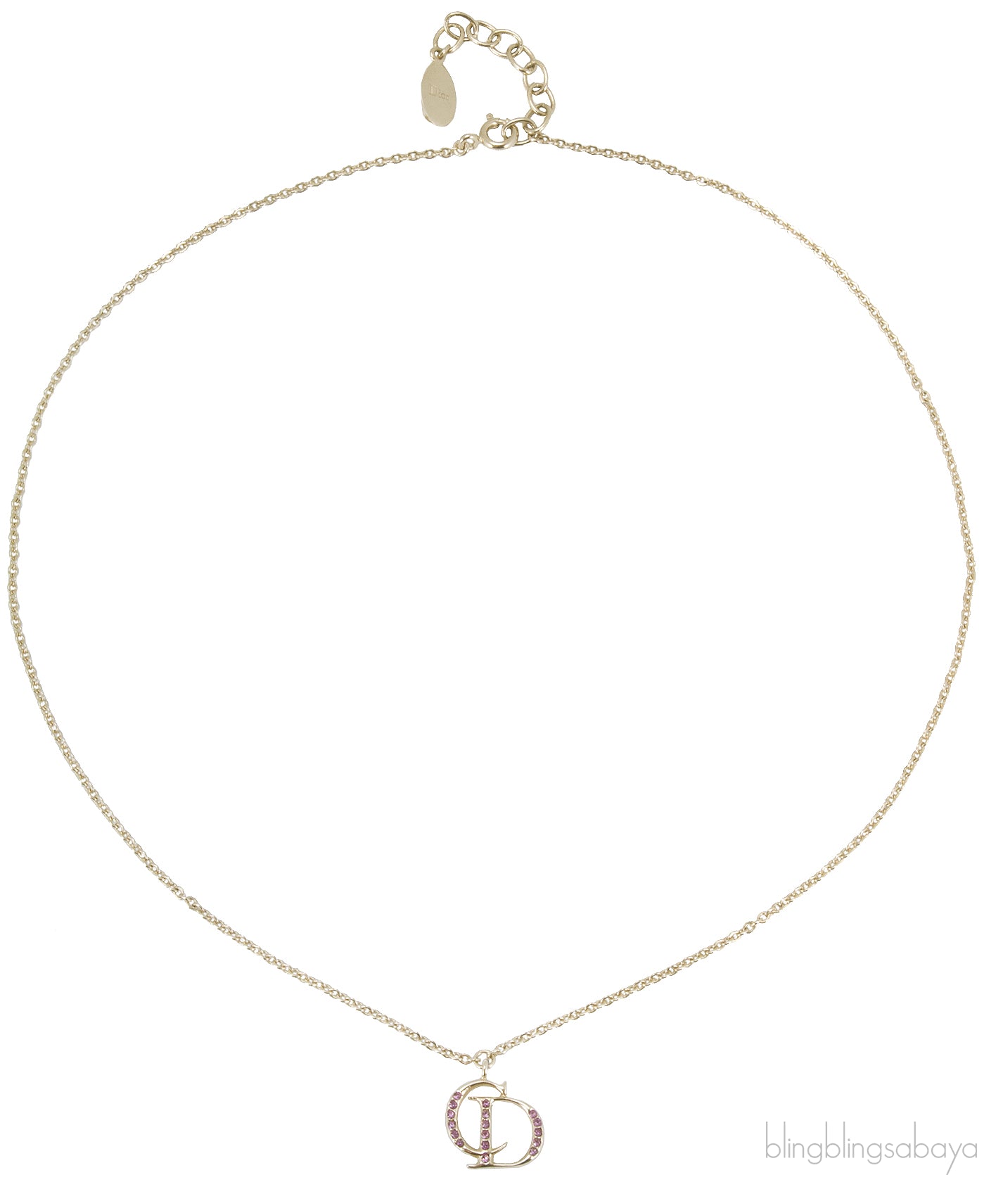 Gold Logo Strass Necklace