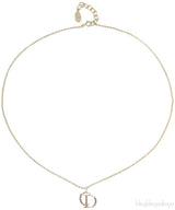 Gold Logo Strass Necklace