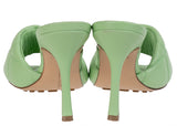 Bottega Veneta Mint Green Nappa Quilted Lido Mule Sandals 38