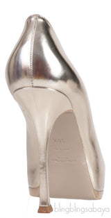 Light Gold Tribtoo Leather Pumps