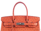 Birkin 30 Orange Ostrich PHW