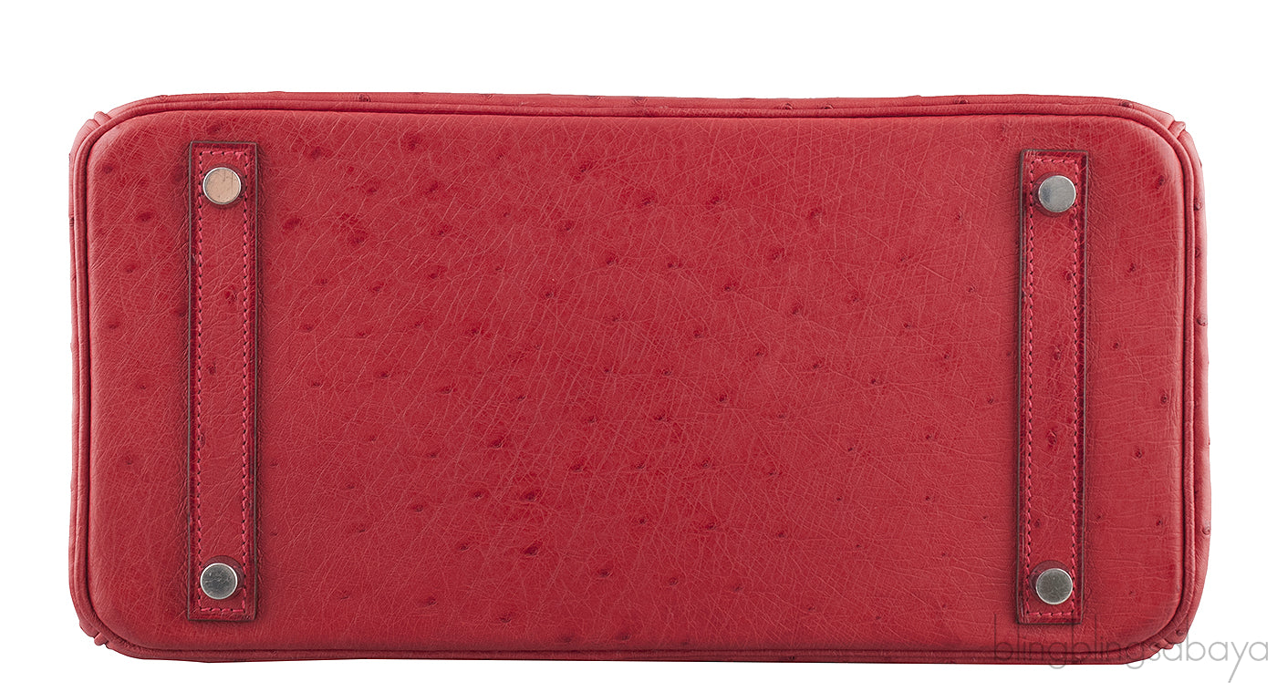 Birkin 30 Rouge VIF Ostrich PHW