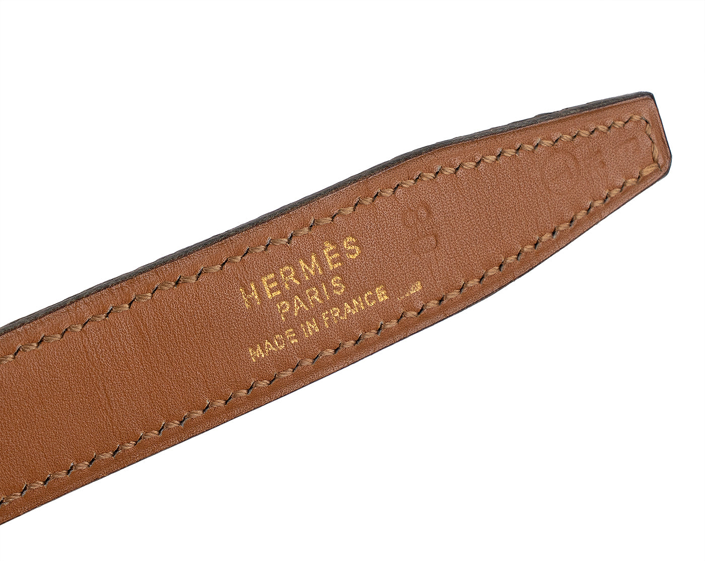 Hermes Vintage H Constance Gold Green Lizard 18 mm Belt