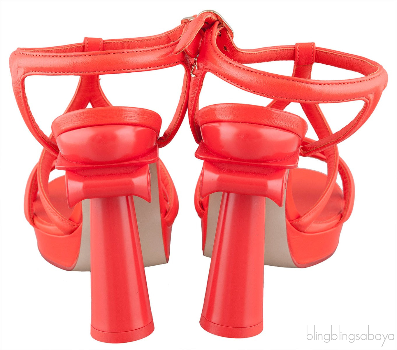 Parthenon Grecian Gladiator Column Heels Orange