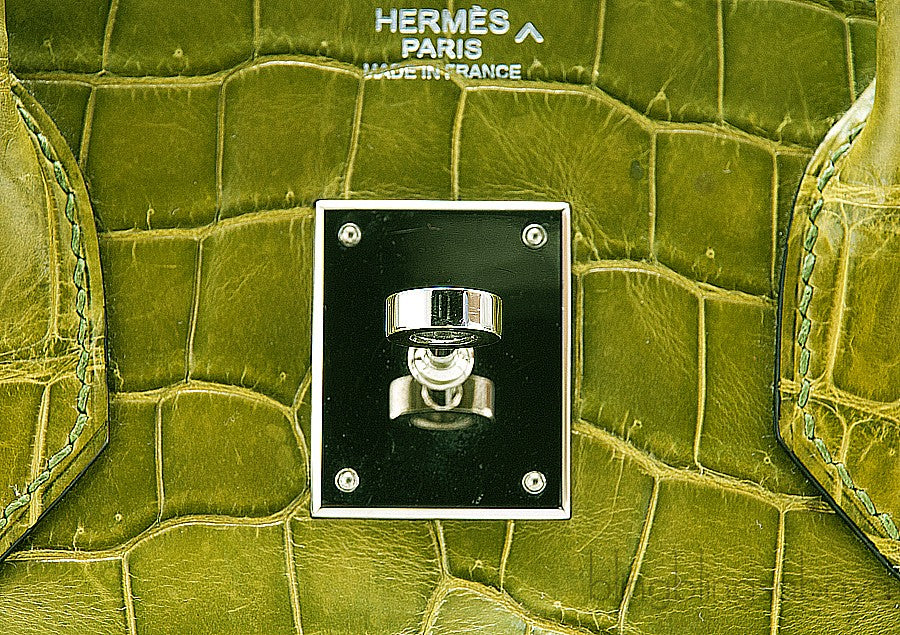 Birkin 30 Vert Pelouse Porosus